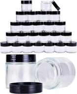 🔳 24 pack of 4oz glass jars with wide mouths and black lids by hoa kinh - ideal for empty cosmetic containers, creams, beauty products, lotions, ointments, and more logo