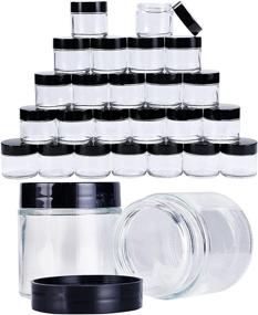 img 4 attached to 🔳 24 Pack of 4oz Glass Jars with Wide Mouths and Black Lids by Hoa Kinh - Ideal for Empty Cosmetic Containers, Creams, Beauty Products, Lotions, Ointments, and More