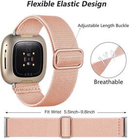 img 3 attached to 🌺 Ouwegaga Elastic Bands: Stylish Floral Fitbit Versa 3/Sense Accessories, 6-Pack
