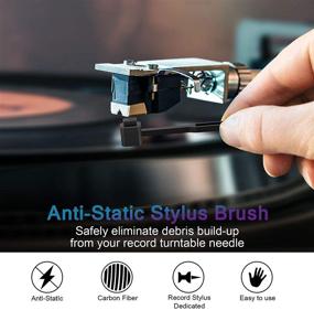 img 1 attached to 🔍 REFLYING Vinyl Record Cleaning Brush: Ultimate 2-in-1 Anti-Static Carbon Fiber Brush Kit for LPs and Turntables, Safely Remove Dust and Dirt