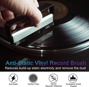img 3 attached to 🔍 REFLYING Vinyl Record Cleaning Brush: Ultimate 2-in-1 Anti-Static Carbon Fiber Brush Kit for LPs and Turntables, Safely Remove Dust and Dirt