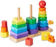 discover the melissa & doug geometric stacker: a wooden educational toy for enhanced learning logo