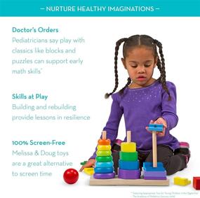 img 1 attached to Discover the Melissa & Doug Geometric Stacker: A Wooden Educational Toy for Enhanced Learning