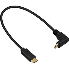 img 4 attached to 1-футовый Poyiccot 90° USB C к USB C кабель, быстрая зарядка Type C к Type C кабель, короткий угловой USB 3.1 Type C к USB C кабель для ноутбука, планшета, мобильного телефона.