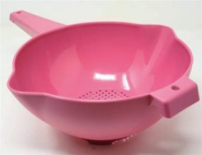 img 3 attached to 🍲 Convenient Pink Tupperware 2 Quart Colander Strainer with Handle - Efficient Kitchen Tool