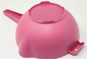 img 2 attached to 🍲 Convenient Pink Tupperware 2 Quart Colander Strainer with Handle - Efficient Kitchen Tool