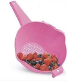 img 1 attached to 🍲 Convenient Pink Tupperware 2 Quart Colander Strainer with Handle - Efficient Kitchen Tool