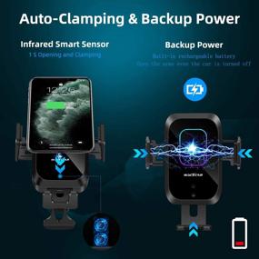 img 1 attached to 📲 Wireless Car Charger Mount - Auto-Clamping Phone Holder, Infrared Sensor, Dual USB QC3.0 Ports, 15W 7.5W Qi Fast Charging, Air Vent Cradle for Cell Phone