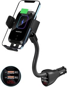 img 4 attached to 📲 Wireless Car Charger Mount - Auto-Clamping Phone Holder, Infrared Sensor, Dual USB QC3.0 Ports, 15W 7.5W Qi Fast Charging, Air Vent Cradle for Cell Phone