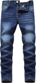 img 4 attached to 👖 Boys' Black Skinny Stretch Straight Jeans – Trendy Fashion Apparel