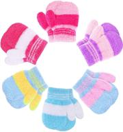 детские зимние вязаные перчатки-митенки логотип