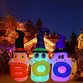 img 3 attached to 👻 6FT Christmas Halloween Inflatable Decorations Boo with LED Lights, 3 Cute Ghosts, Perfect for Home Yard Garden Lawn Decoration