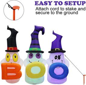 img 1 attached to 👻 6FT Christmas Halloween Inflatable Decorations Boo with LED Lights, 3 Cute Ghosts, Perfect for Home Yard Garden Lawn Decoration