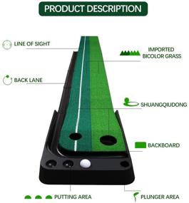 img 3 attached to 🏌️ Qdreclod Golf Putting Green Mat with Ball Return – Portable Golf Practice Mat and Training Equipment for Home Office Indoor Outdoor, Suitable for Men and Women