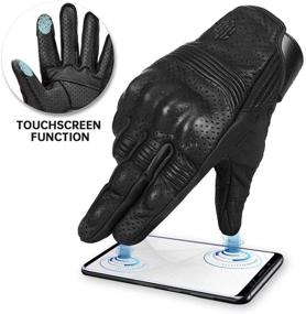 img 3 attached to 🧤 Auboa Goatskin Leather Motorcycle Gloves: Stylish, Protective & Touchscreen-Compatible for Men and Women