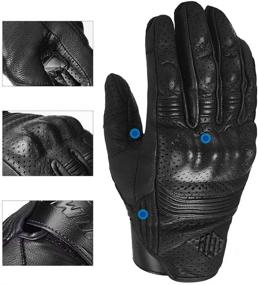 img 2 attached to 🧤 Auboa Goatskin Leather Motorcycle Gloves: Stylish, Protective & Touchscreen-Compatible for Men and Women