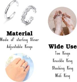 img 3 attached to 🌸 Udalyn 2 Pack Flower Sterling Silver Toe Rings for Women - Adjustable Hypoallergenic Band, 925 Open Toe Ring Set