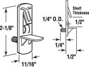 img 1 attached to 🔒 Set of 6 Clear Plastic Locking Shelf Pegs, 1/4 inch Peg x 1/2 inch Shelf - PRIME-LINE R 7316