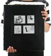 siveit 500 photo album - extra large capacity leather cover for wedding, family, anniversary, baby, and vacation. holds 500 horizontal and vertical 4x6 photos with black pages logo