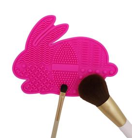 img 1 attached to 💄 Efficient Makeup Brush Cleaner Mat | Portable Silicone Beauty Blender Washing Tool Scrubber | WAVALP Cosmetics Brush Cleaner (Pink 1 Piece)