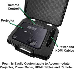 img 3 attached to CASEMATIX Projector Travel Case - Compatible with ViewSonic PA503S, PA503W, PA503X, PG703W, PG703 Projectors - Includes HDMI Cable and Remote - Case Only