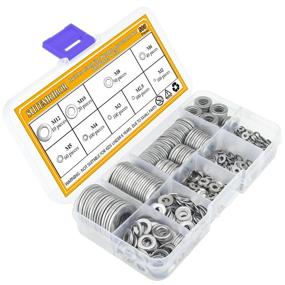img 3 attached to 🔩 Sutemribor 304 Stainless Steel Flat Washers Set 580 Pieces - Assorted Sizes (M2-M12) for Various Projects
