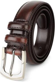 img 4 attached to Classic Stitched Genuine 👔 Leather Men's Belts - Stylish Accessories