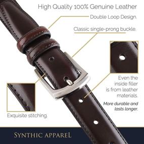 img 1 attached to Classic Stitched Genuine 👔 Leather Men's Belts - Stylish Accessories