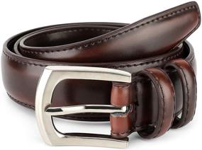 img 3 attached to Classic Stitched Genuine 👔 Leather Men's Belts - Stylish Accessories