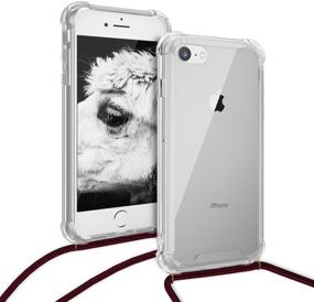 img 1 attached to Kwmobile Crossbody Case Compatible With Apple IPhone 7/8 / SE (2020) - Case Clear TPU Phone Cover W/Lanyard Cord Strap - Transparent/Dark Red