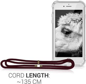 img 2 attached to Kwmobile Crossbody Case Compatible With Apple IPhone 7/8 / SE (2020) - Case Clear TPU Phone Cover W/Lanyard Cord Strap - Transparent/Dark Red