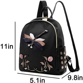 img 3 attached to Eilova Dragonfly Embroidery Backpack Satchel