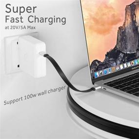 img 2 attached to «💨 Супербыстрый USB C кабель USB C - длина 0,72 фута, зарядка на 100 Вт, видео 4K, передача данных - Galaxy S9 S10, MacBook Pro, iPad Pro 2018, серебристый»