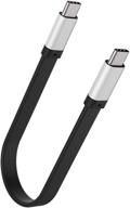 💨 ultra-fast 10gbps usb c to usb c short cable - 0.72ft, 100w charging, 4k video, data transfer - galaxy s9 s10, macbook pro, ipad pro 2018, sliver logo
