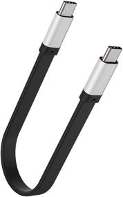 img 4 attached to 💨 Ultra-Fast 10Gbps USB C to USB C Short Cable - 0.72ft, 100W Charging, 4K Video, Data Transfer - Galaxy S9 S10, MacBook Pro, iPad Pro 2018, Sliver