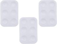 🎨 3-piece white plastic paint tray pallet set with 6 wells – ideal for artists, kids, and diy crafts in school classroom, children's art supplies, and drawing projects logo