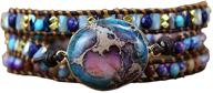 starto jasper stone bracelet - 3 rows of beads 🌸 wrap wrist statement boho bracelet for women - natural and elegant logo