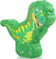 t-rex pinata dinosaur | 14x12x3 inch | pull string pinata with candy fillers | birthday party supplies, decorations for boys and girls | ideal for carnivals, halloween, and related events logo