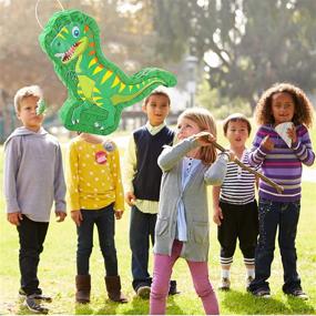 img 2 attached to T-Rex Pinata Dinosaur | 14x12x3 Inch | Pull String Pinata with Candy Fillers | Birthday Party Supplies, Decorations for Boys and Girls | Ideal for Carnivals, Halloween, and Related Events