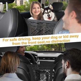 img 2 attached to 🐶 Bestdoggo Dog Car Net – 3-Layer Safety Mesh Seat Barrier & Organizer for Safe Driving with Children & Pets