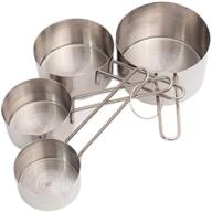 ehomea2z stainless steel measuring cups set - essential metal culinary couture for accurate dry and liquid measurements - kitchen gadgets (1, 4-piece set) logo