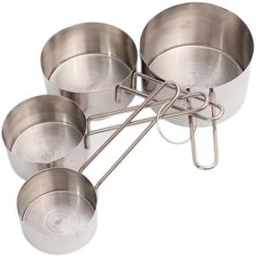 img 3 attached to eHomeA2Z Stainless Steel Measuring Cups Set - Essential Metal Culinary Couture for Accurate Dry and Liquid Measurements - Kitchen Gadgets (1, 4-Piece Set)