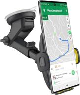 📱 adjustable encased car mount phone holder for samsung galaxy/google pixel/iphone - case friendly dock for windshield/dashboard logo