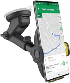 img 4 attached to 📱 Adjustable Encased Car Mount Phone Holder for Samsung Galaxy/Google Pixel/iPhone - Case Friendly Dock for Windshield/Dashboard