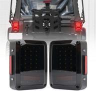 🚦 led задние фонари с красным димированным стеклом вместе с указателями поворота, стоп-сигналом и задним фонарем для jeep wrangler jk jku 2007-2018 - задние фонари для jeep jk (красное дымовое стекло) логотип