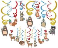 🐻 tribal woodland hanging swirl decorations: forest animals party supplies for wild birthday theme - kristin paradise 30ct logo