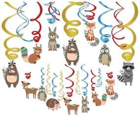 img 4 attached to Тематическое украшение "Лесные животные" из дерева: Набор для вечеринки с диким тематическим днем рождения - Кристин Парадиз 30 шт.