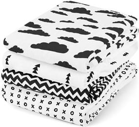 img 2 attached to 👶 Soft Pure Cotton Muslin Swaddle Blankets – 4 Pack of Breathable Unisex Baby Swaddle Blankets in Black White Designs – Multipurpose 47x47 inch Muslin Blankets