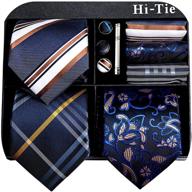 стильные галстуки hi tie jacquard с манжетными пуговицами - идеально подходит для свадебной одежды. логотип