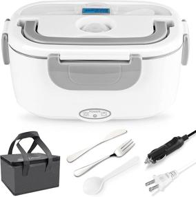 img 4 attached to Convenient and Versatile Electric Lunch Box: 2 in 1 Portable Food Heater for Car and Home Use - 110V & 12V, Stainless Steel Warmer